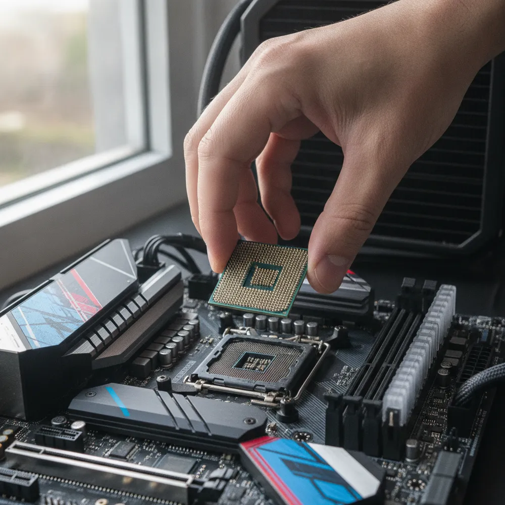 Processeur installé sur une carte mère pour PC gaming